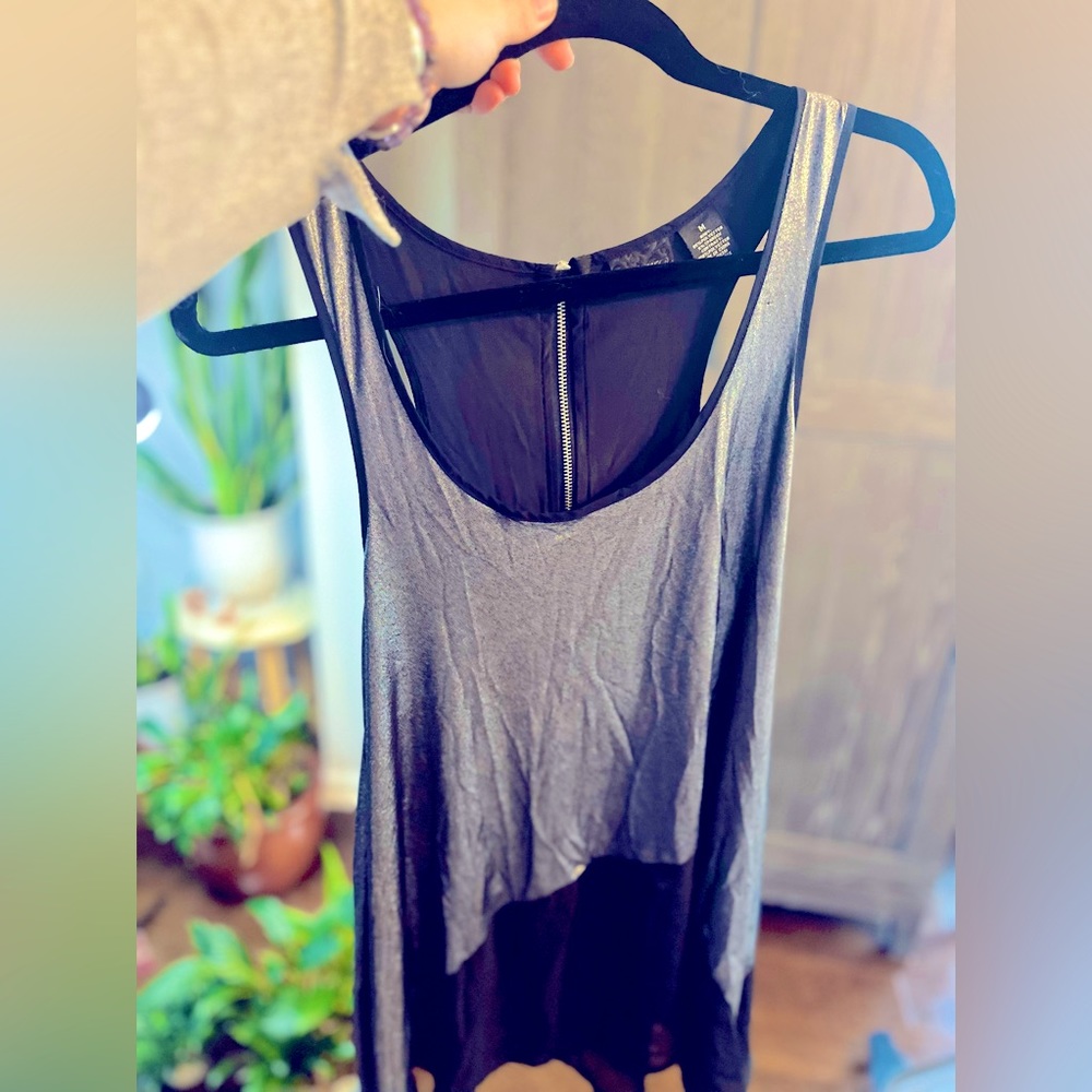 Daytrip vintage y2k metallic and sheer  trapeze tank blouse M from the buckle
